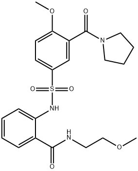 N-(2-methoxyethyl)-2-({[4-methoxy-3-(pyrrolidin-1-ylcarbonyl)phenyl]sulfonyl}amino)benzamide Structural