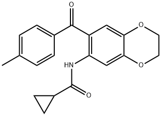 N-{7-[(4-methylphenyl)carbonyl]-2,3-dihydro-1,4-benzodioxin-6-yl}cyclopropanecarboxamide Structural