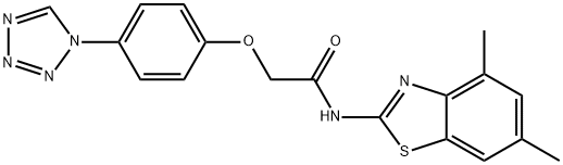 N-(4,6-dimethyl-1,3-benzothiazol-2-yl)-2-[4-(tetrazol-1-yl)phenoxy]acetamide Structural