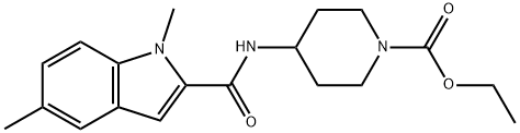 ethyl 4-{[(1,5-dimethyl-1H-indol-2-yl)carbonyl]amino}piperidine-1-carboxylate Structural
