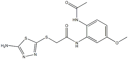 N-[2-(acetylamino)-5-methoxyphenyl]-2-[(5-amino-1,3,4-thiadiazol-2-yl)sulfanyl]acetamide Structural