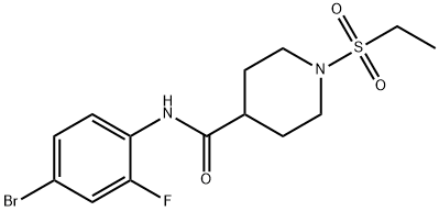 N-(4-bromo-2-fluorophenyl)-1-(ethylsulfonyl)piperidine-4-carboxamide Structural