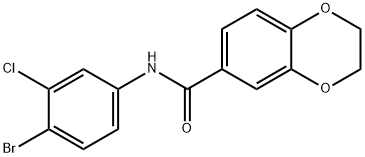 N-(4-bromo-3-chlorophenyl)-2,3-dihydro-1,4-benzodioxine-6-carboxamide Structural