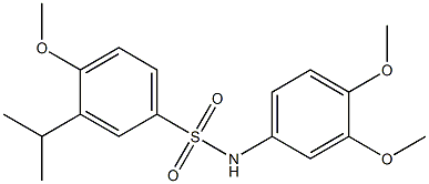 N-(3,4-dimethoxyphenyl)-4-methoxy-3-(propan-2-yl)benzenesulfonamide Structural