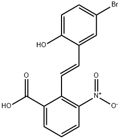 Benzoic acid, 2-[(1E)-2-(5-bromo-2-hydroxyphenyl)ethenyl]-3-nitro- Structural