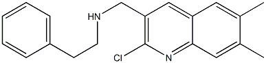 N-[(2-chloro-6,7-dimethylquinolin-3-yl)methyl]-2-phenylethanamine Structural
