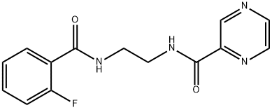 N-(2-{[(2-fluorophenyl)carbonyl]amino}ethyl)pyrazine-2-carboxamide Structural
