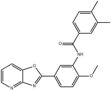 N-(2-methoxy-5-[1,3]oxazolo[4,5-b]pyridin-2-ylphenyl)-3,4-dimethylbenzamide Structural