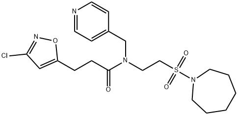 N-[2-(1-azepanylsulfonyl)ethyl]-3-(3-chloro-5-isoxazolyl)-N-(4-pyridinylmethyl)propanamide Structural