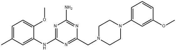 N-(2-methoxy-5-methylphenyl)-6-{[4-(3-methoxyphenyl)piperazin-1-yl]methyl}-1,3,5-triazine-2,4-diamine Structural