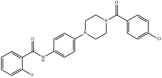 N-(4-{4-[(4-chlorophenyl)carbonyl]piperazin-1-yl}phenyl)-2-fluorobenzamide Structural