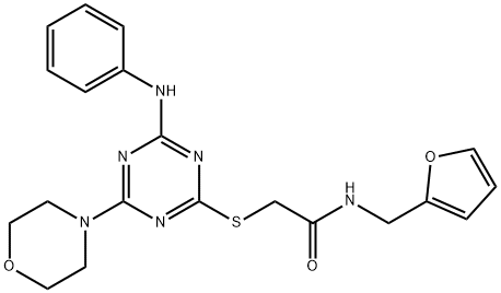 N-(furan-2-ylmethyl)-2-{[4-(morpholin-4-yl)-6-(phenylamino)-1,3,5-triazin-2-yl]sulfanyl}acetamide Structural