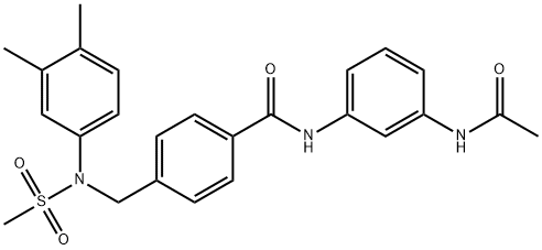 N-[3-(acetylamino)phenyl]-4-{[(3,4-dimethylphenyl)(methylsulfonyl)amino]methyl}benzamide Structural