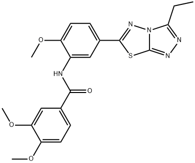 N-[5-(3-ethyl[1,2,4]triazolo[3,4-b][1,3,4]thiadiazol-6-yl)-2-methoxyphenyl]-3,4-dimethoxybenzamide Structural