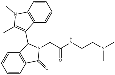 N-[2-(dimethylamino)ethyl]-2-[1-(1,2-dimethyl-1H-indol-3-yl)-3-oxo-1,3-dihydro-2H-isoindol-2-yl]acetamide Structural