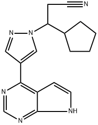 3-(4-(7H-pyrrolo[2,3-d]pyrimidin-4-yl)-1H-pyrazol-1-yl)-3-cyclopentylpropanenitrile Structural