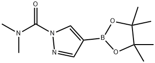 N,N-dimethyl-4-(4,4,5,5-tetramethyl-1,3,2-dioxaborolan-2-yl)-1H-pyrazole-1-carboxamide Structural