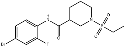 N-(4-bromo-2-fluorophenyl)-1-(ethylsulfonyl)piperidine-3-carboxamide Structural