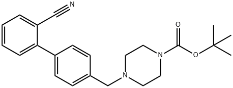 tert-butyl 4-({2-cyano-[1,1-biphenyl]-4-yl}methyl)piperazine-1-carboxylate Structural