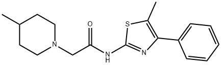 N-(5-methyl-4-phenyl-1,3-thiazol-2-yl)-2-(4-methylpiperidin-1-yl)acetamide Structural