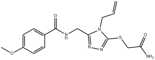 N-({5-[(2-amino-2-oxoethyl)sulfanyl]-4-(prop-2-en-1-yl)-4H-1,2,4-triazol-3-yl}methyl)-4-methoxybenzamide Structural