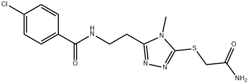 N-(2-{5-[(2-amino-2-oxoethyl)sulfanyl]-4-methyl-4H-1,2,4-triazol-3-yl}ethyl)-4-chlorobenzamide Structural