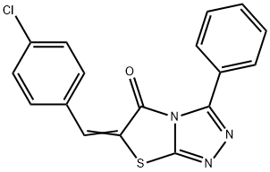 Thiazolo[2,3-c]-1,2,4-triazol-5(6H)-one,6-[(4-chlorophenyl)methylene]-3-phenyl- Structural