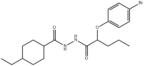 N'-[2-(4-bromophenoxy)pentanoyl]-4-ethylcyclohexanecarbohydrazide Structural