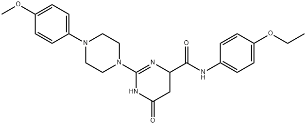 N-(4-ethoxyphenyl)-2-[4-(4-methoxyphenyl)piperazin-1-yl]-6-oxo-3,4,5,6-tetrahydropyrimidine-4-carboxamide Structural