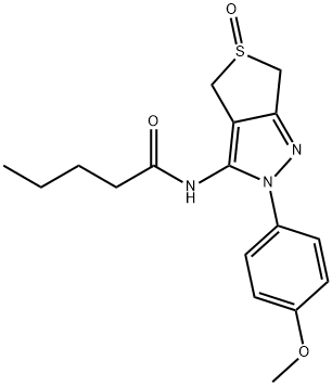 N-(2-(4-methoxyphenyl)-5-oxido-2,6-dihydro-4H-thieno[3,4-c]pyrazol-3-yl)pentanamide Structural