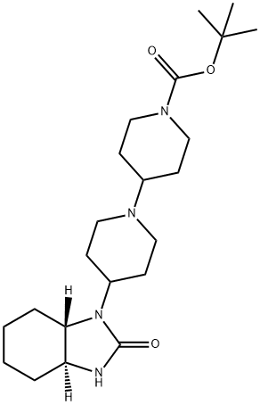 tert-butyl4-((3aS,7aS)-2-oxooctahydro-1H-benzo[d]imidazol-1-yl)-[1,4'-bipiperidine]-1'-carboxylate Structural