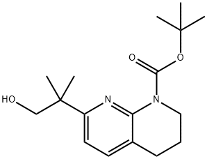 TERT-BUTYL 7-(1-HYDROXY-2-METHYLPROPAN-2-YL)-3,4-DIHYDRO-1,8-NAPHTHYRIDINE-1(2H)-CARBOXYLATE Structural