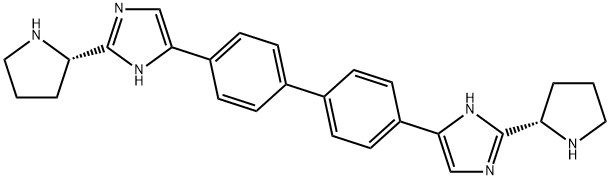4,4'-Bis(2-((S)-pyrrolidin-2-yl)-1H-imidazol-5-yl)-1,1'-biphenyl Structural Picture