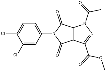 methyl 1-acetyl-5-(3,4-dichlorophenyl)-4,6-dioxo-1,3a,4,5,6,6a-hexahydropyrrolo[3,4-c]pyrazole-3-carboxylate Structural