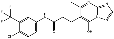 N-(4-chloro-3-(trifluoromethyl)phenyl)-3-(7-hydroxy-5-methyl-[1,2,4]triazolo[1,5-a]pyrimidin-6-yl)propanamide Structural