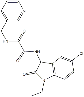 N-(5-chloro-1-ethyl-2-oxo-2,3-dihydro-1H-indol-3-yl)-N'-(pyridin-3-ylmethyl)ethanediamide Structural