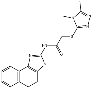 N-(4,5-dihydronaphtho[1,2-d][1,3]thiazol-2-yl)-2-[(4,5-dimethyl-4H-1,2,4-triazol-3-yl)sulfanyl]acetamide Structural