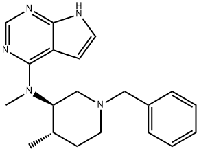 N-((3R,4S)-1-benzyl-4-methylpiperidin-3-yl)-N-methyl-7H-pyrrolo[2,3-d]pyrimidin-4-amine Structural