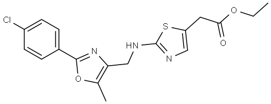 Ethyl 2-(2-((2-(4-chlorophenyl)-5-methyloxazol-4-yl)(methyl)amino)thiazol-5-yl)acetate Structural