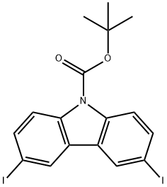 tert-butyl 3,6-diiodo-9H-carbazole-9-carboxylate Structural