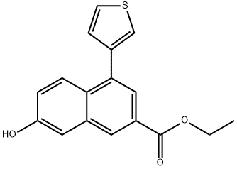 ethyl 7-hydroxy-4-(thiophen-3-yl)-2-naphthoate Structural