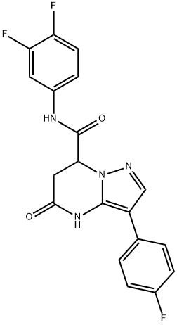 N-(3,4-difluorophenyl)-3-(4-fluorophenyl)-5-oxo-4,5,6,7-tetrahydropyrazolo[1,5-a]pyrimidine-7-carboxamide Structural