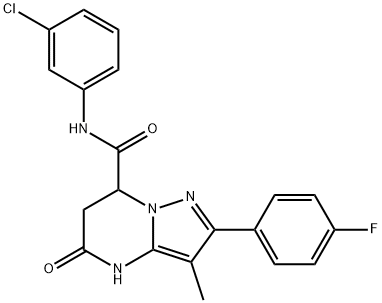 N-(3-chlorophenyl)-2-(4-fluorophenyl)-3-methyl-5-oxo-4,5,6,7-tetrahydropyrazolo[1,5-a]pyrimidine-7-carboxamide Structural