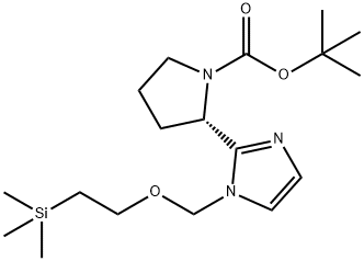 tert-butyl (2S)-2-(1-{[2-(trimethylsilyl)ethoxy]methyl}-1H-imidazol-2-yl)pyrrolidine-1-carboxylate Structural