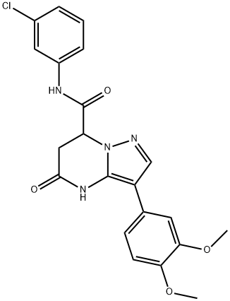N-(3-chlorophenyl)-3-(3,4-dimethoxyphenyl)-5-oxo-4,5,6,7-tetrahydropyrazolo[1,5-a]pyrimidine-7-carboxamide Structural
