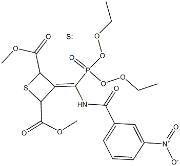 dimethyl 2,2'-((2-(diethoxyphosphoryl)-2-(3-nitrobenzamido)ethene-1,1-diyl)bis(sulfanediyl))diacetate Structural