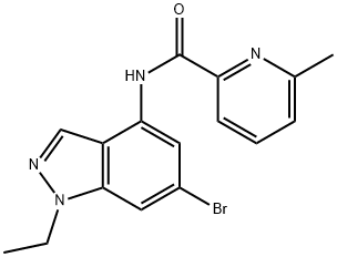 N-(6-bromo-1-ethyl-1H-indazol-4-yl)-6-methylpicolinamide Structural