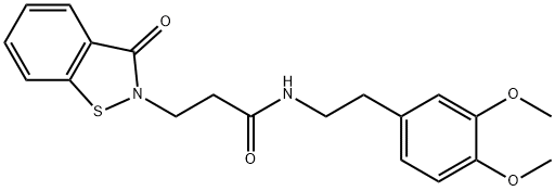 N-[2-(3,4-dimethoxyphenyl)ethyl]-3-(3-oxo-1,2-benzothiazol-2(3H)-yl)propanamide Structural