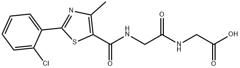 N-{[2-(2-chlorophenyl)-4-methyl-1,3-thiazol-5-yl]carbonyl}glycylglycine Structural