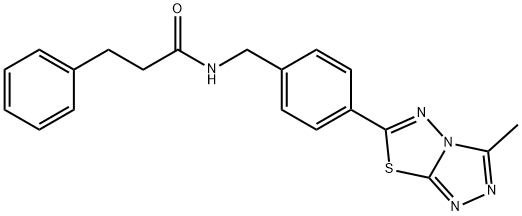 N-[4-(3-methyl[1,2,4]triazolo[3,4-b][1,3,4]thiadiazol-6-yl)benzyl]-3-phenylpropanamide Structural